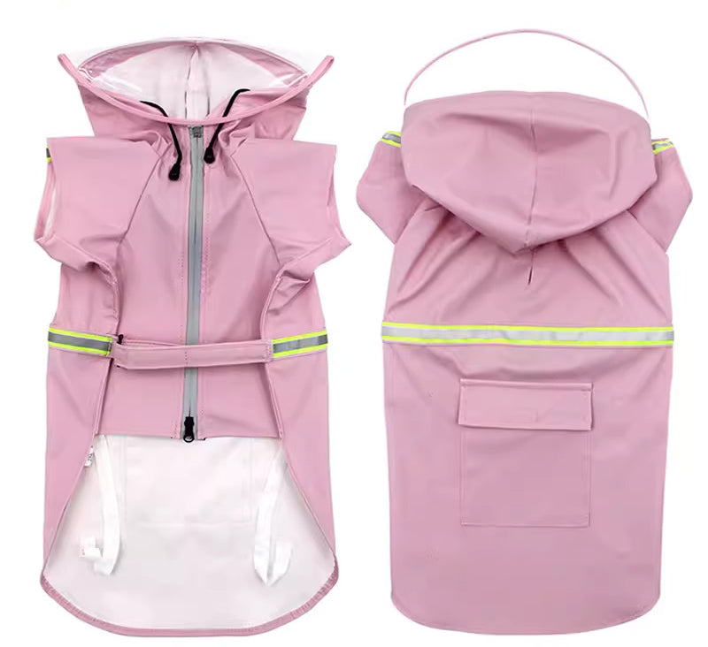 Dog Raincoat With Reflective Strip-2XL/3XL/4XL