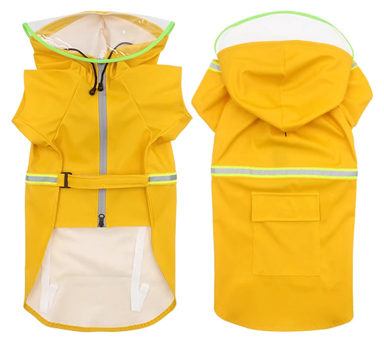 Dog Raincoat With Reflective Strip-2XL/3XL/4XL