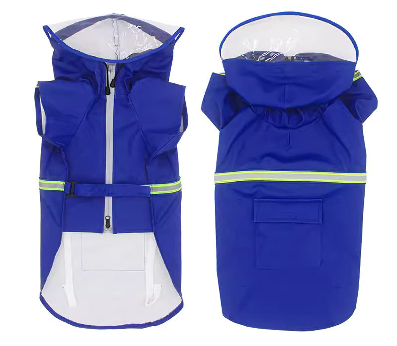 Dog Raincoat With Reflective Strip-2XL/3XL/4XL