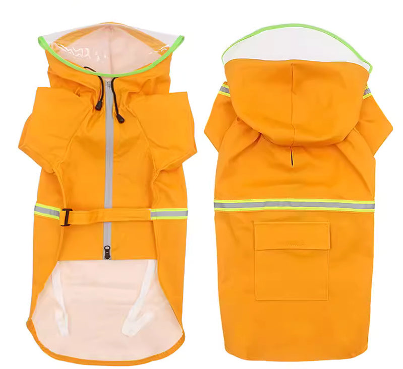 Dog Raincoat With Reflective Strip-2XL/3XL/4XL