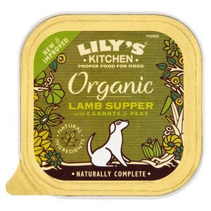 Lilys Kitchen Organic Lamb Supper with Carrots and Peas for Dogs 150g