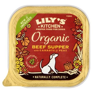 Lilys Kitchen Organic Beef Supper with Carrots and Peas for Dogs 150g