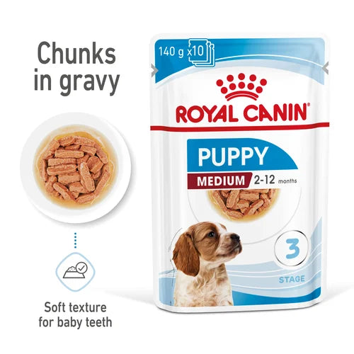 Royal Canin Medium Puppy wet pouches (10pcs)