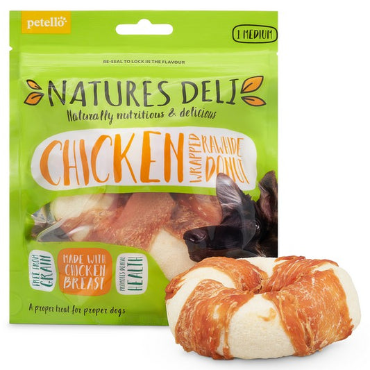 Natures Deli Chicken Wrapped Rawhide Donut 75g