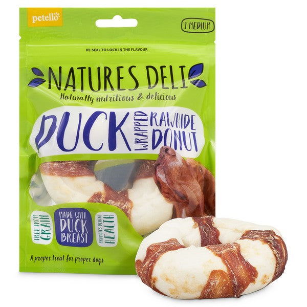 Natures Deli Duck Wrapped Rawhide Donut 75g