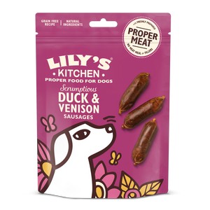 Lilys Kitchen Duck and Venison Sausages for Dogs 70g