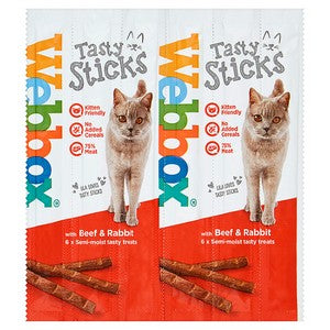 Webbox Cats Delight Tasty Cat Stks Beef/Rabbit 6Stk