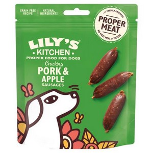 Lilys Kitchen Dog Cracking Pork and Apple Sausages for Dogs 70g
