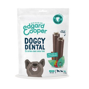 Edgard and Cooper Small Breed Doggy Dental Sticks Mint Oil and Strawberry 105g-7 sticks