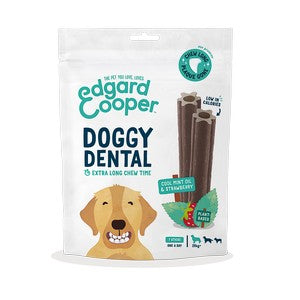 Edgard and Cooper Doggy Dental Sticks Mint Oil and Strawberry Large 240g-7 sticks