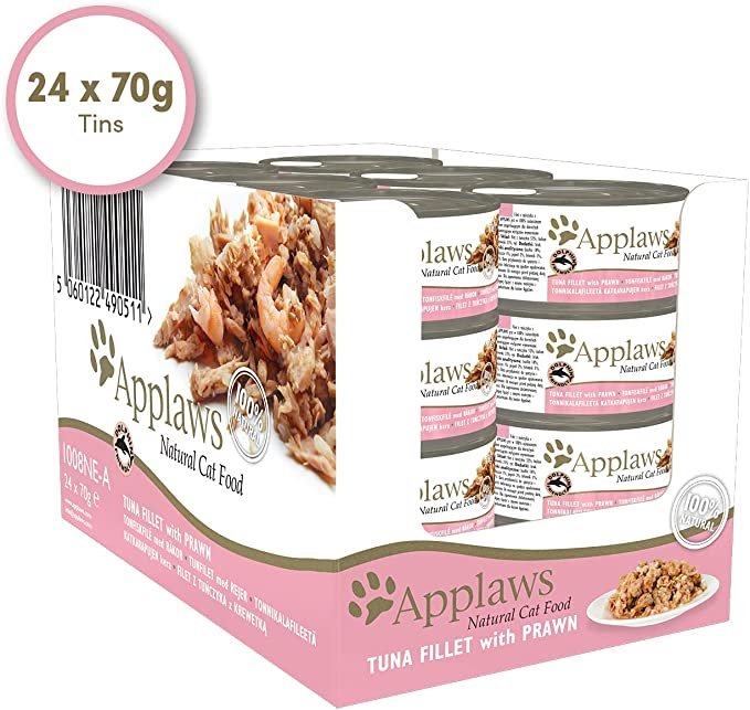 Applaws Cat Food Tuna Fillet with Prawn 70g (24 x 70g Tins)