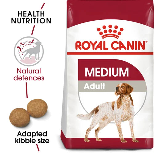 Royal Canin Medium Adult 4kg For adult medium breed dogs (from 11 to 25 kg) - From 12 months to 7 years old.